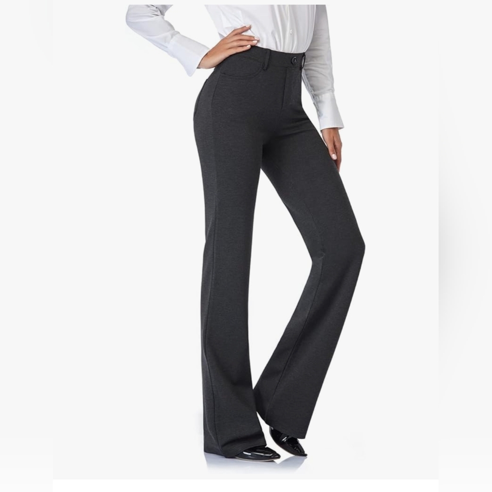 Gray Boot-Leg Pants - Picture 2 of 5